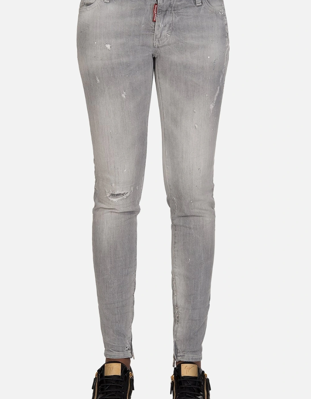 Womens Mid Rise Jeans Grey, 9 of 8