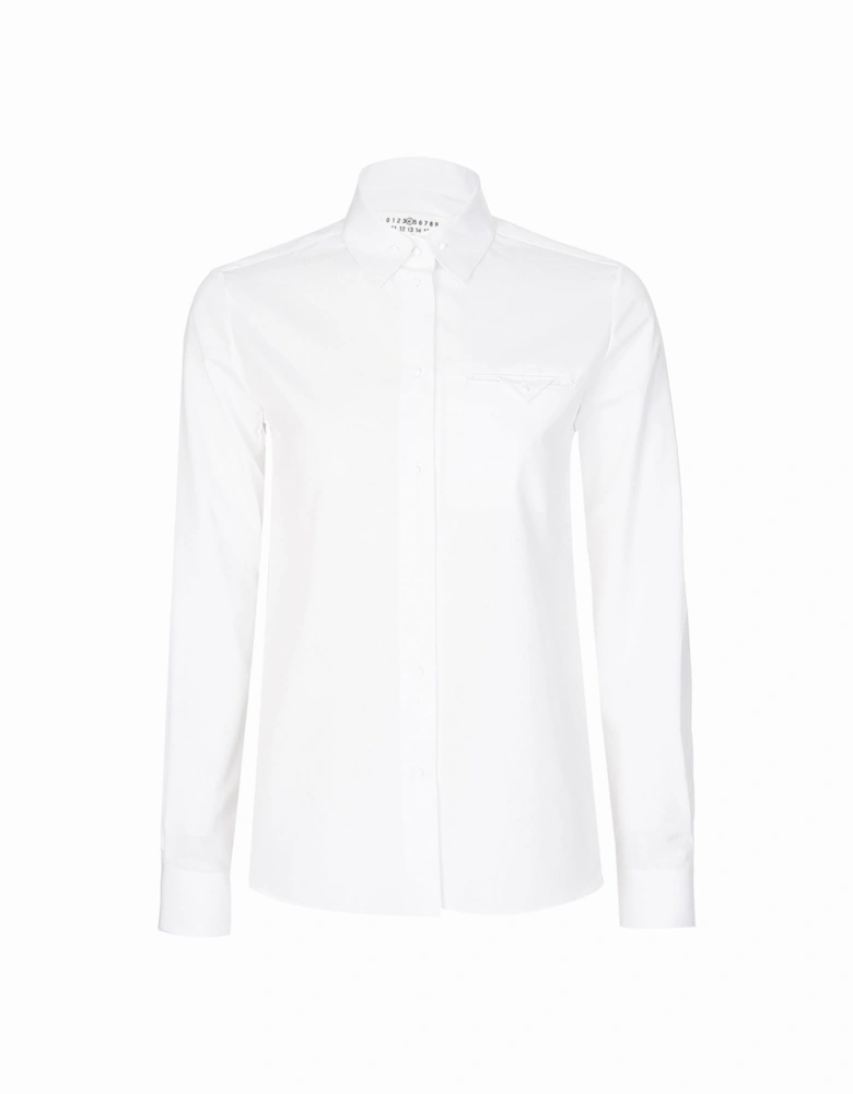 White Cotton Poplin Womens Shirt