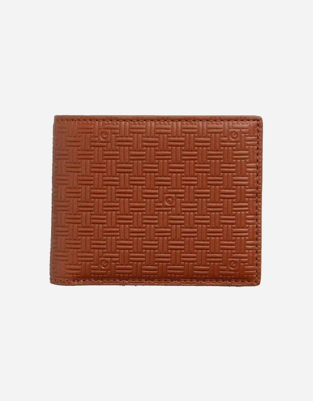 Mens Leather Signature Weave Wallet Tan, 3 of 2