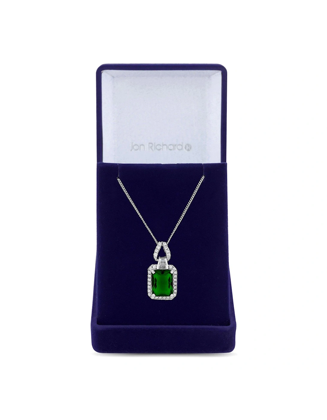 Cubic Zirconia Emerald Pendant Necklace, 2 of 1