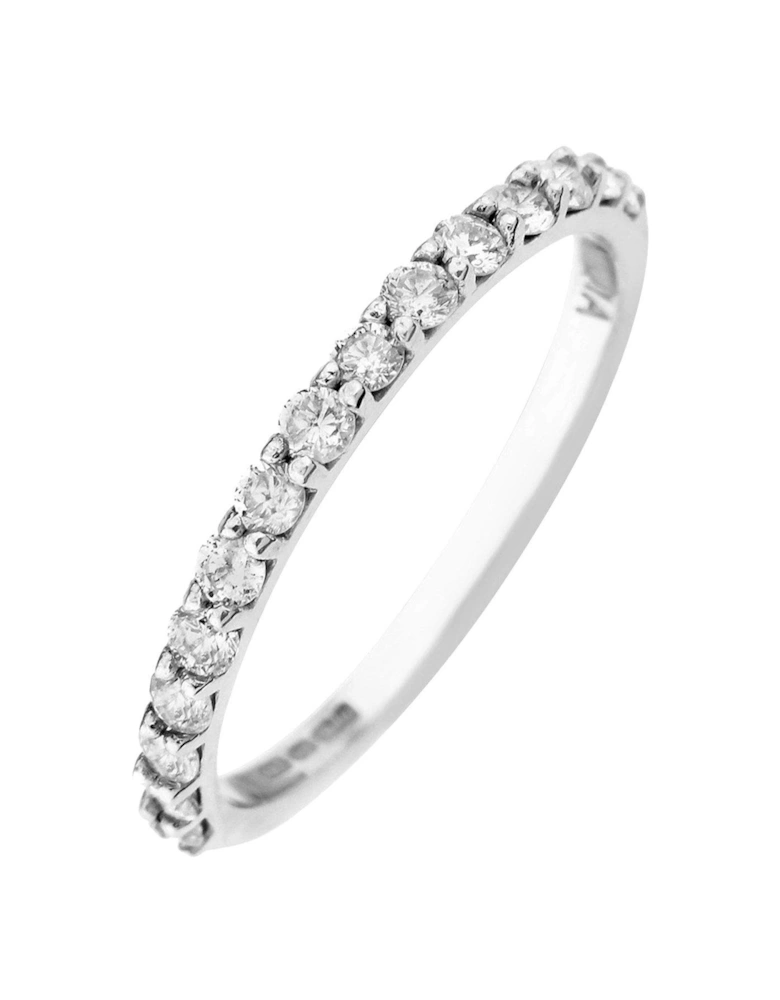 9ct White Gold 0.50ct Diamond Wedding Band Ring