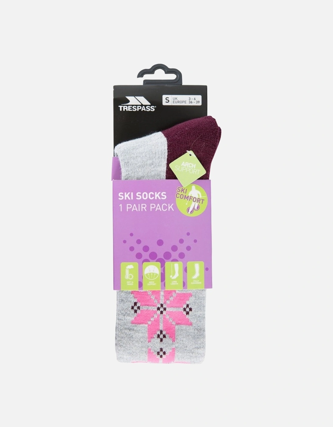 Womens/Ladies Snowfall Thermal Ski Socks (Pack Of 1)