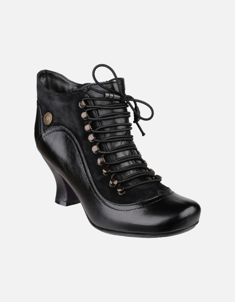 Womens/Ladies Vivianna Leather Lace Up Heeled Boot