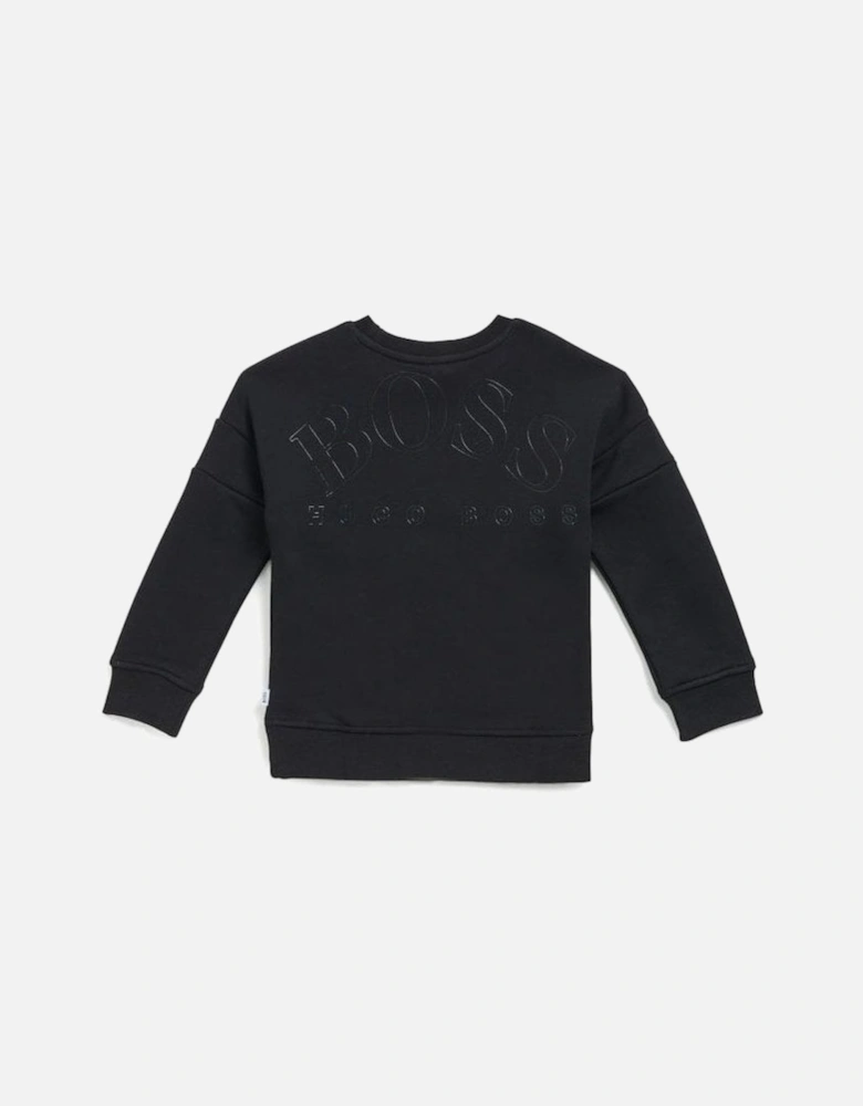 Boy's Black Crew Neck Sweatshirt