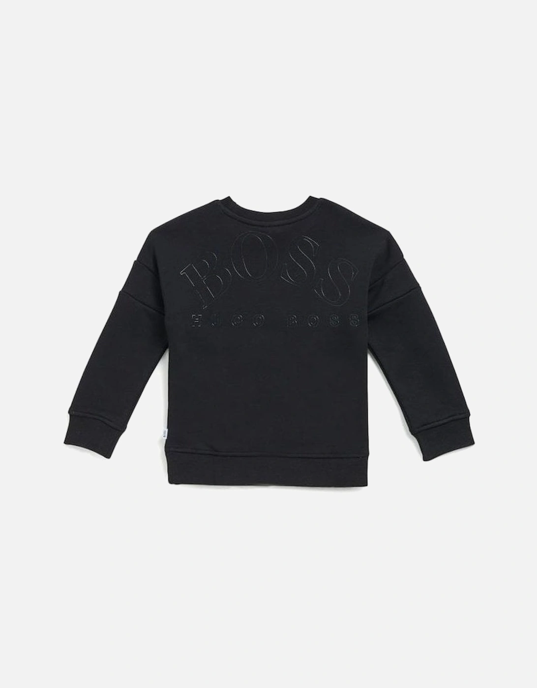 Boy's Black Crew Neck Sweatshirt, 4 of 3