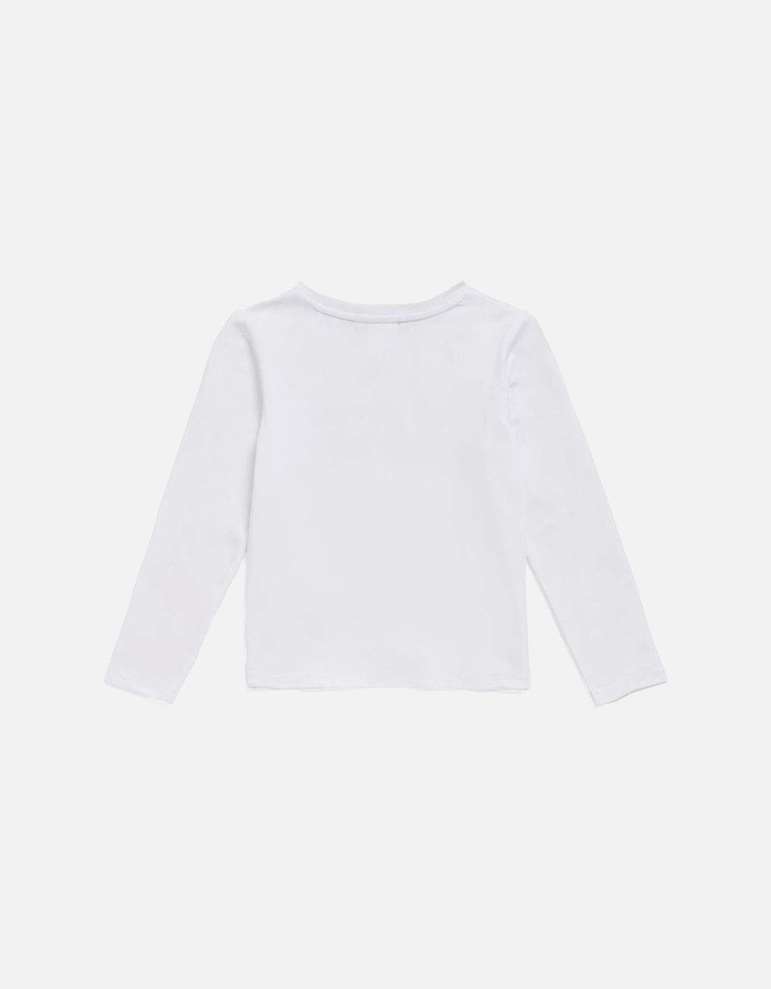 Girl's White Long Sleeved T-shirt