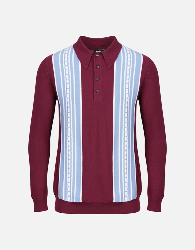 Cable Stripe Front Panel Spear Point Polo Shirt | Port