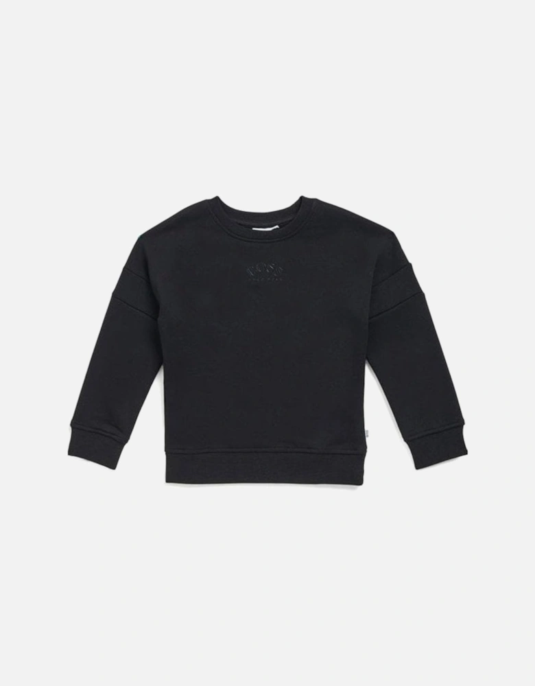 Boy's Black Crew Neck Sweatshirt