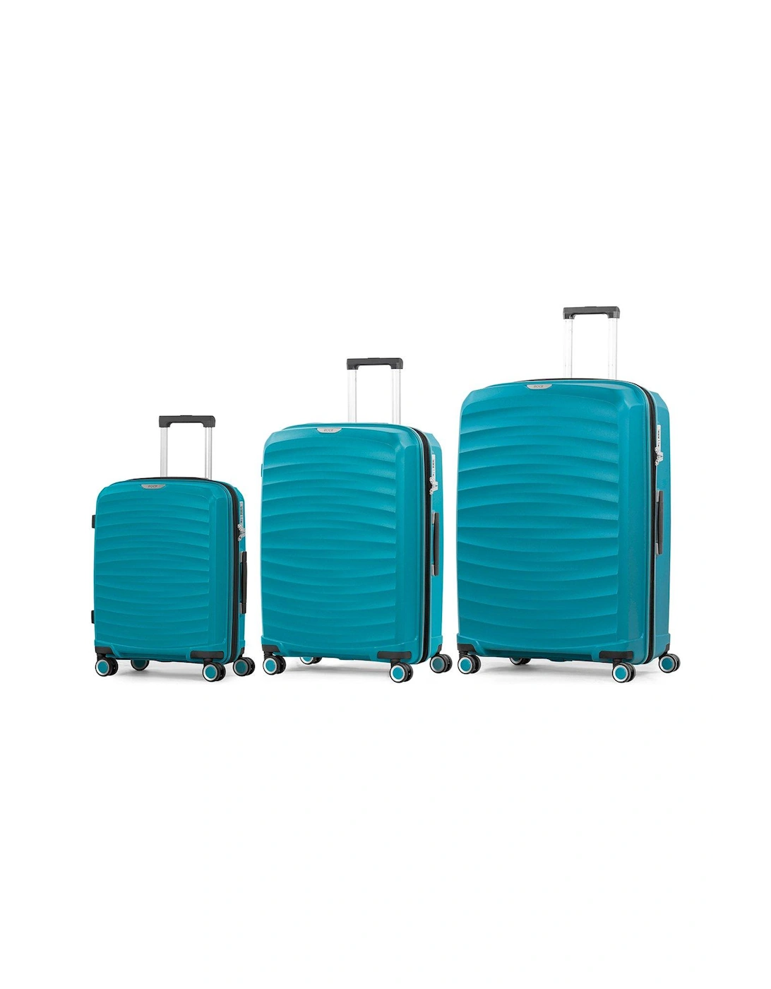 Sunwave 8-Wheel Suitcases - 3 piece Set - Blue, 3 of 2