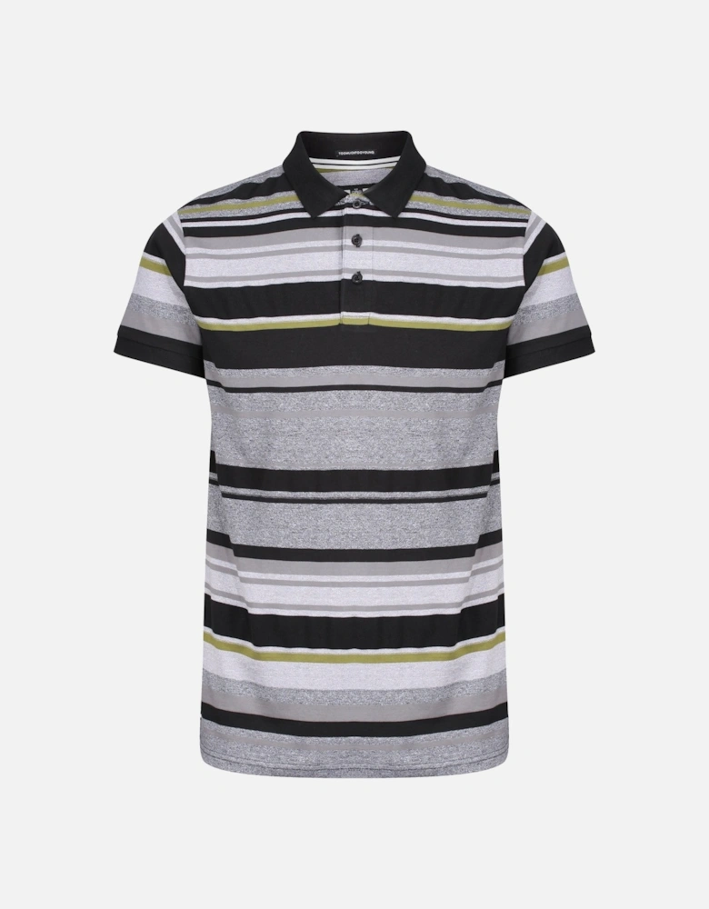 Campinas Striped Polo Shirt | Black