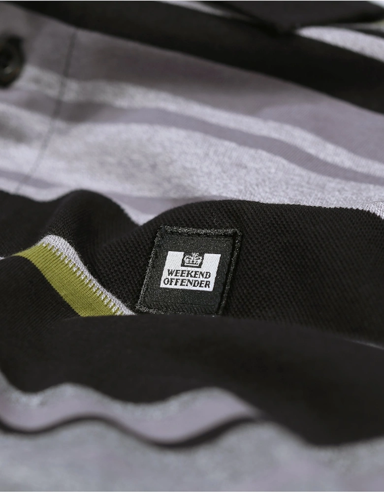 Campinas Striped Polo Shirt | Black