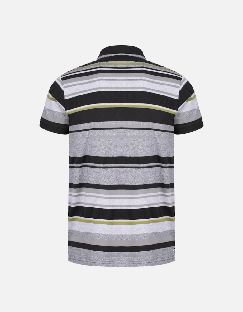 Campinas Striped Polo Shirt | Black