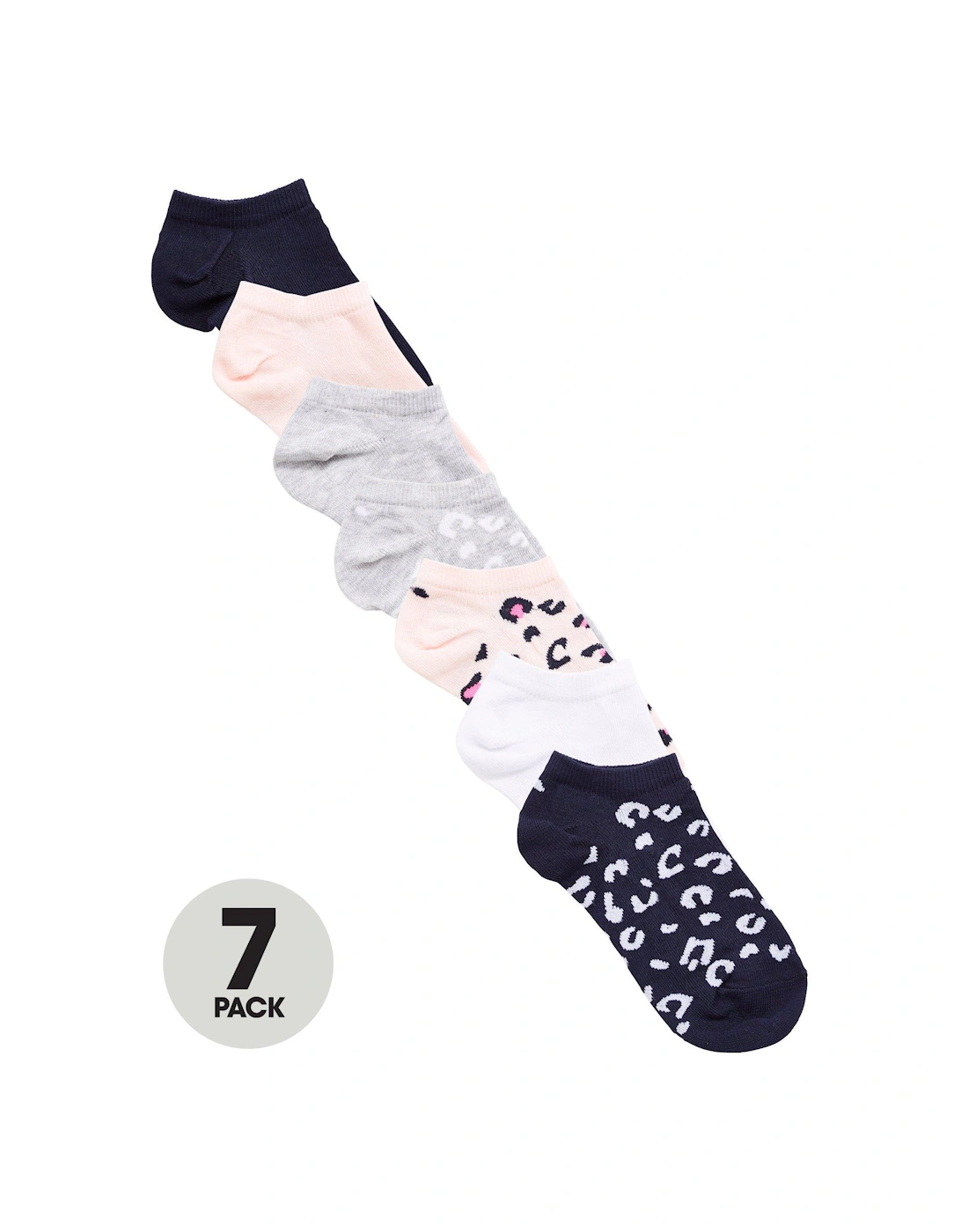 Girls 7 Pack Animal Liner Socks - Multi, 4 of 3