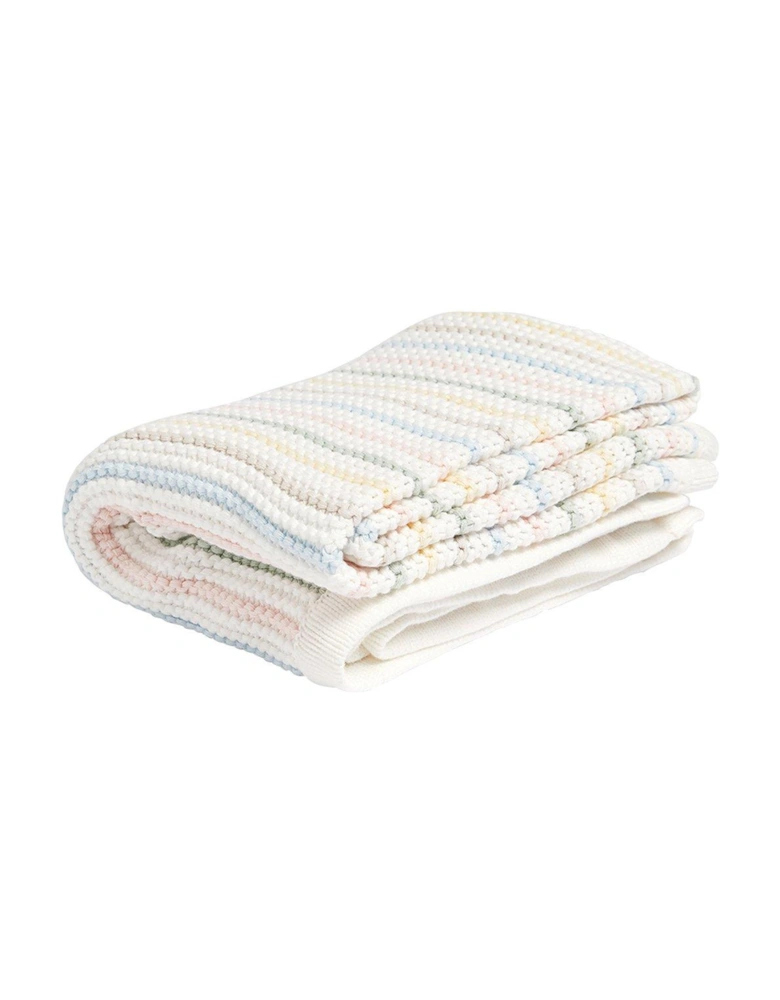 Knitted Blanket (70X90Cm) - Soft Pastel Multi