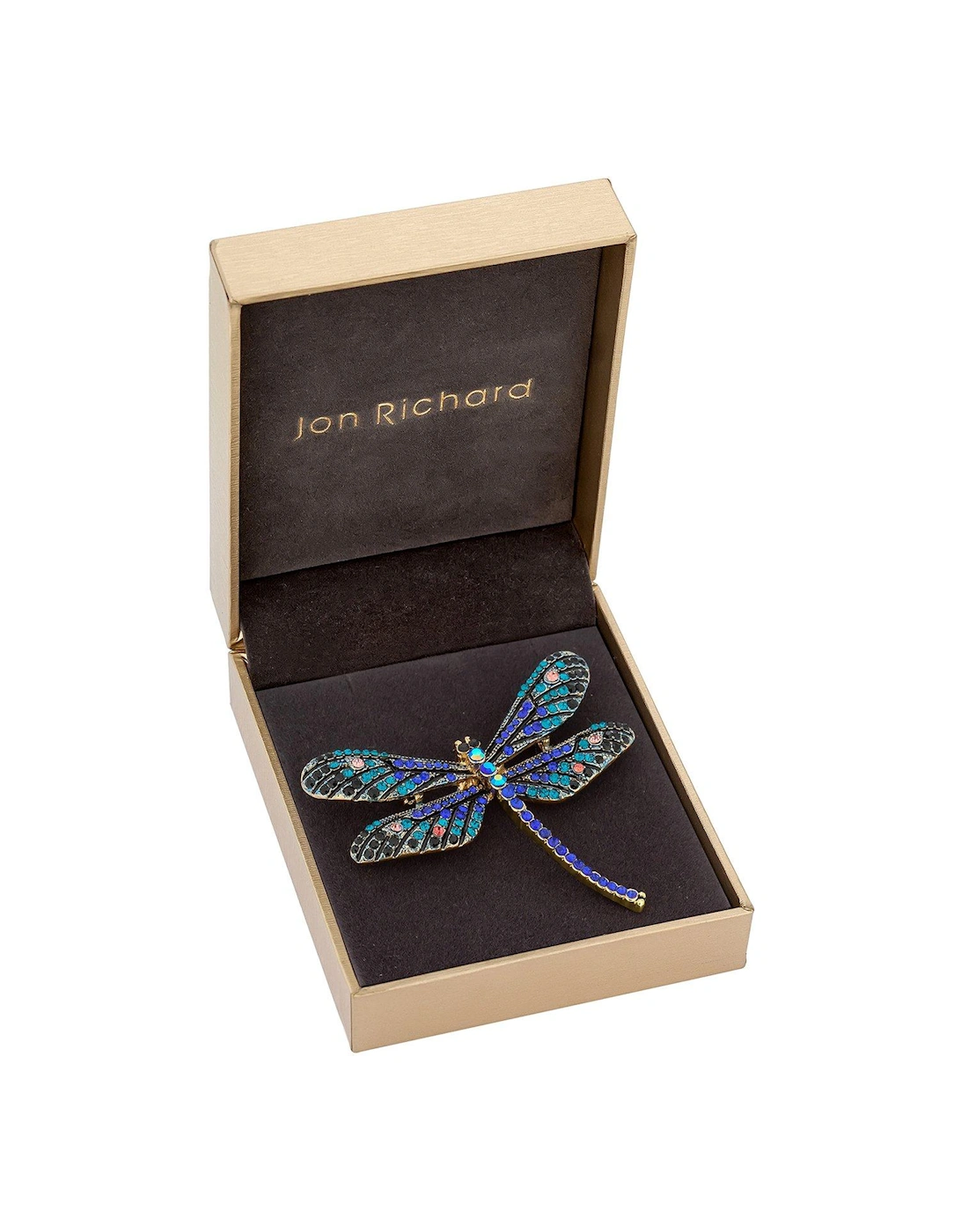 Blue and Multi Colour Pave Dragonfly Brooch, 2 of 1