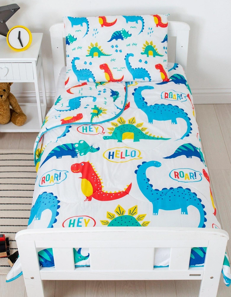 Dinosaur Coverless Quilt 4 Tog With Filled Pillow - Toddler - Multi