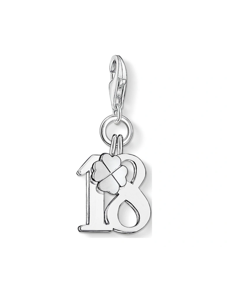 Charm Club Lucky Number 18 Charm, 925 Sterling Silver