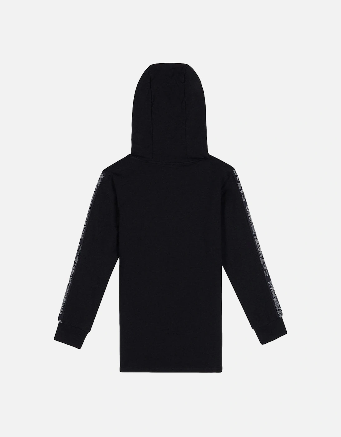 Girls Black Hooded Sweatshirt With Sleeve Taping