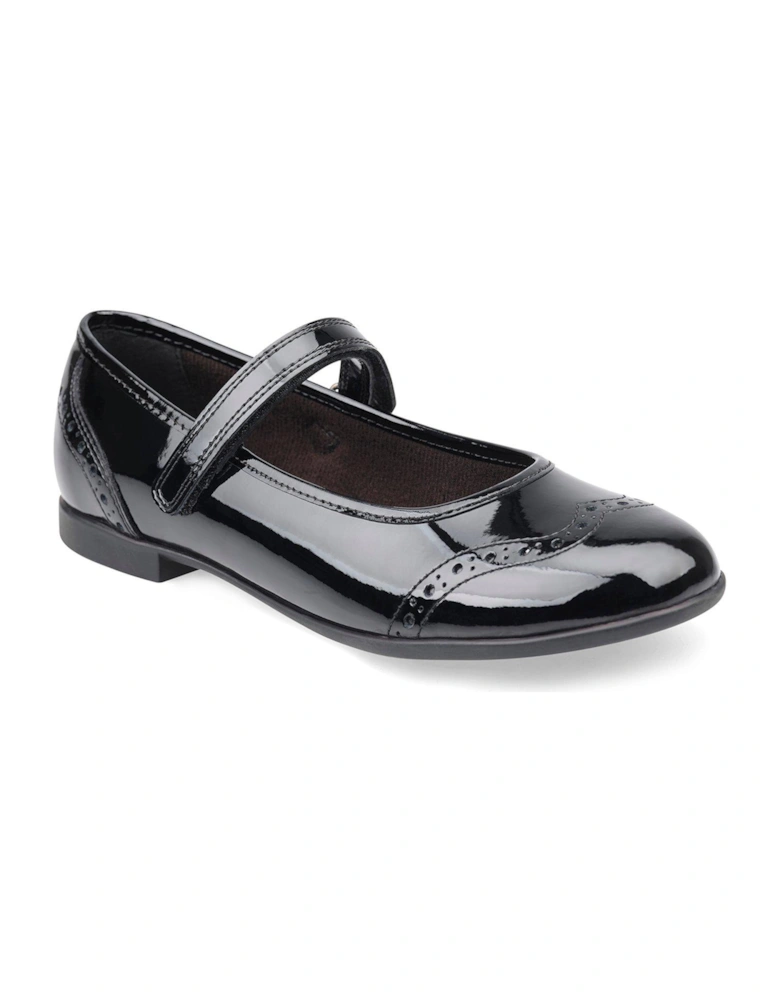 Impress Patent Leather Girls Mary Jane School Shoes - Black