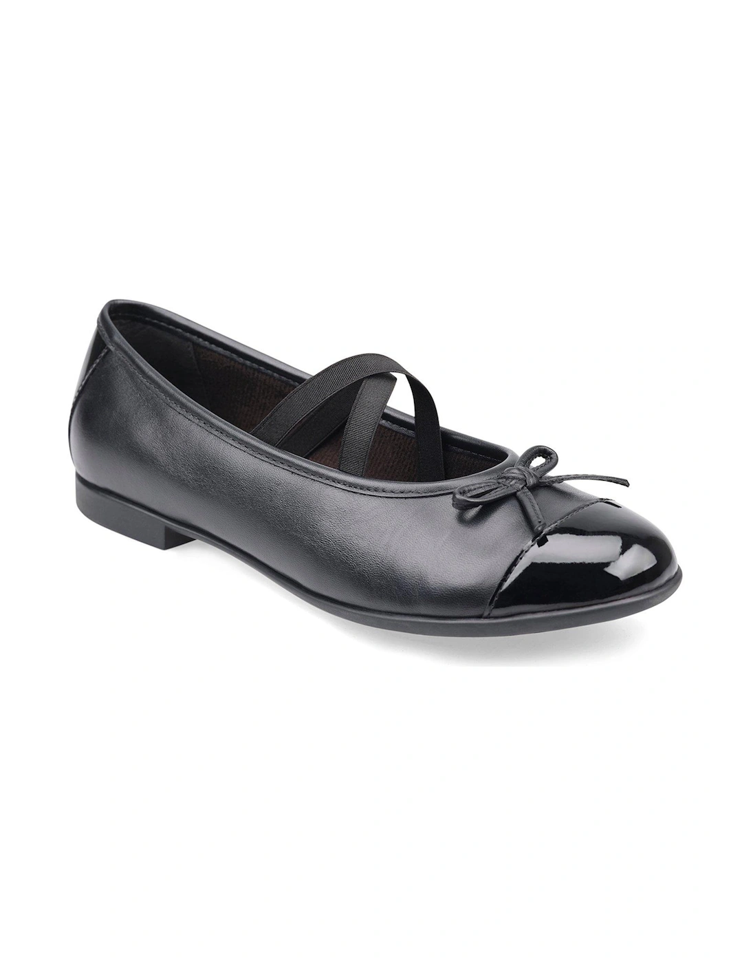 Girls Idol Patent Leather Slip On School Shoes with Bow - Black, 6 of 5