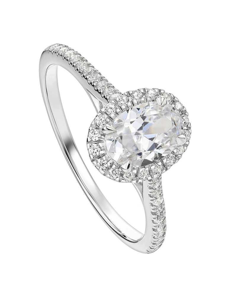 Freya 9ct White Gold 0.85ct Oval Lab Grown Diamond Ring
