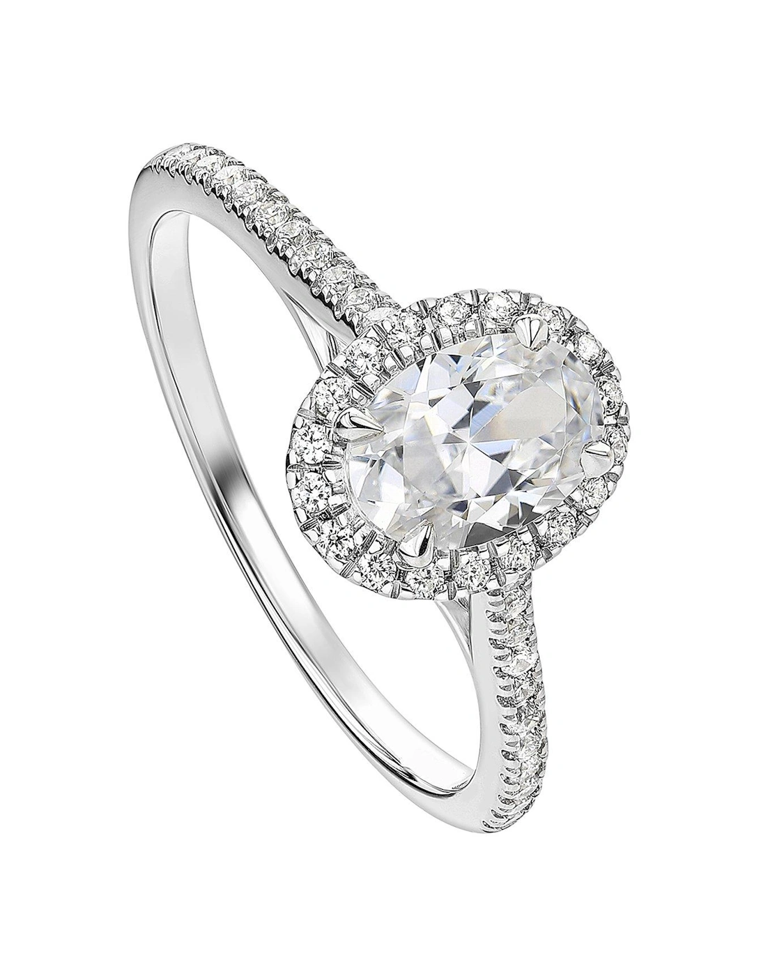 Freya 9ct White Gold 0.85ct Oval Lab Grown Diamond Ring, 2 of 1