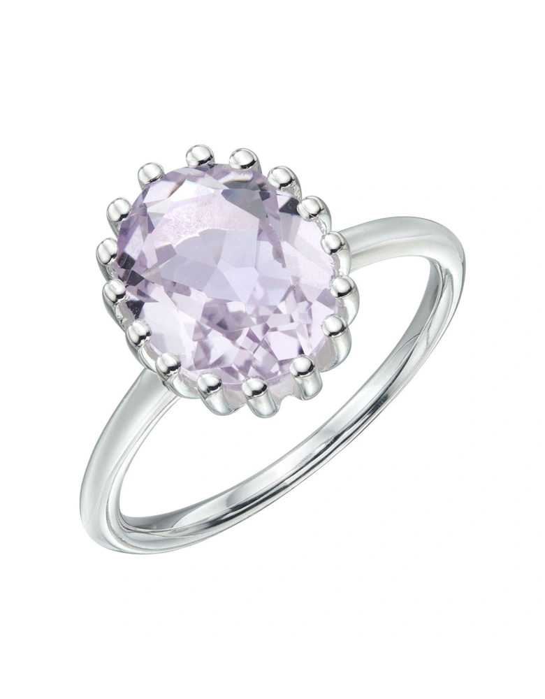 Sterling Silver Pink Amethyst Ring
