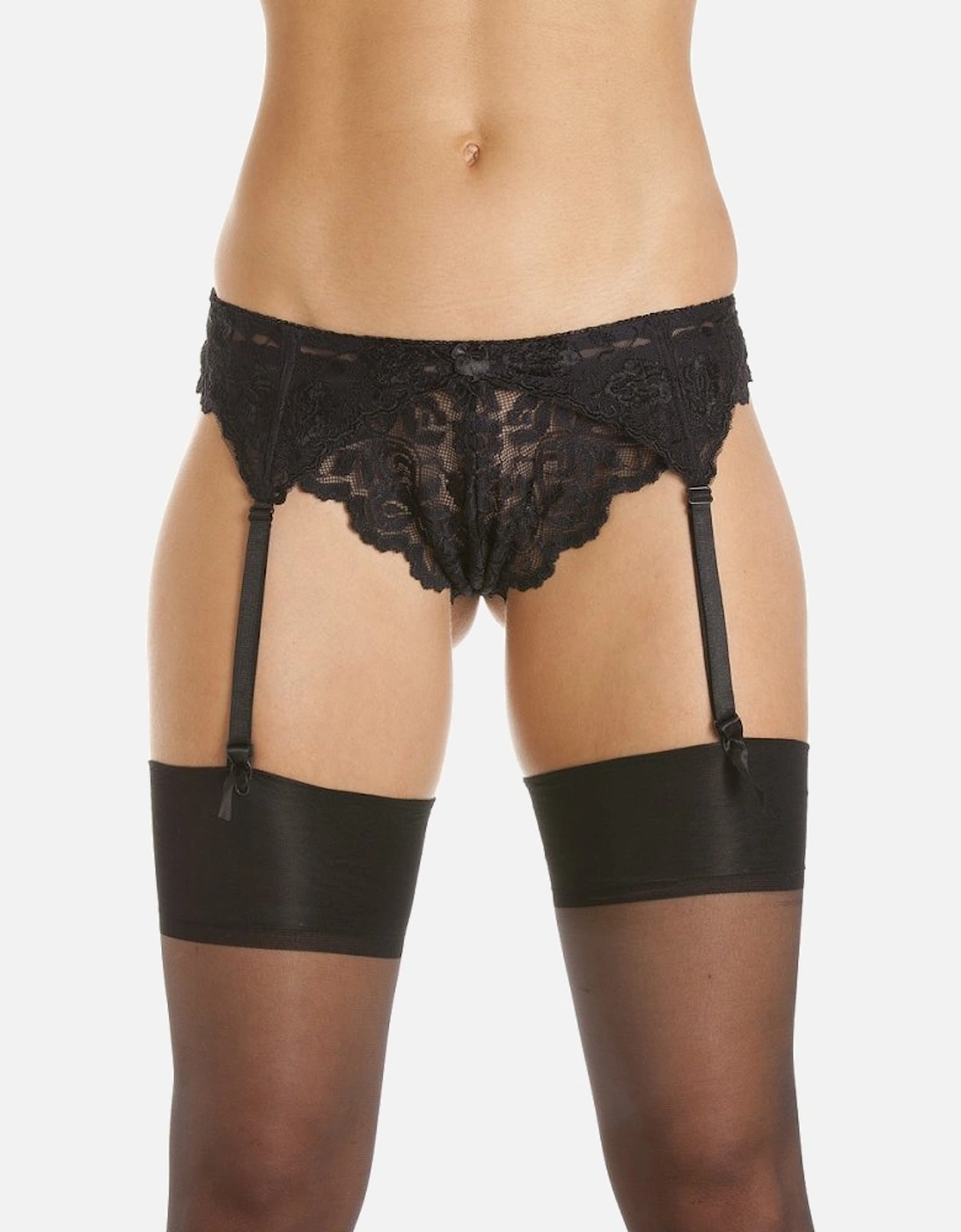 Black Narrow Lace Suspender Belt, 6 of 5