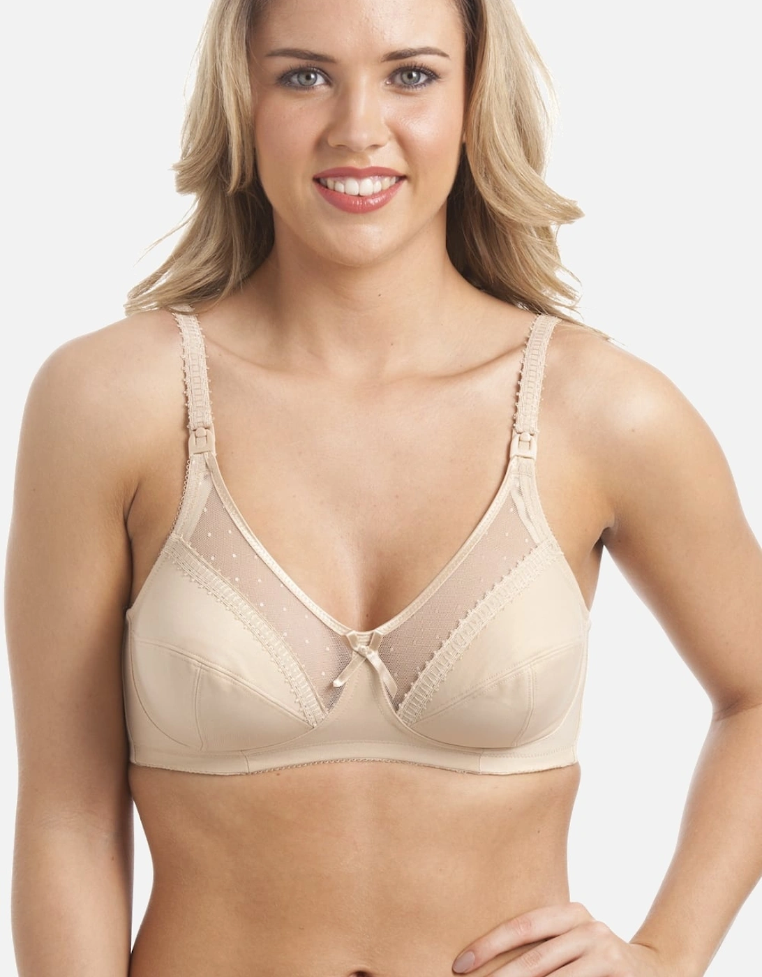 Beige Full Cup Non Wired Nursing Maternity Bra, 7 of 6