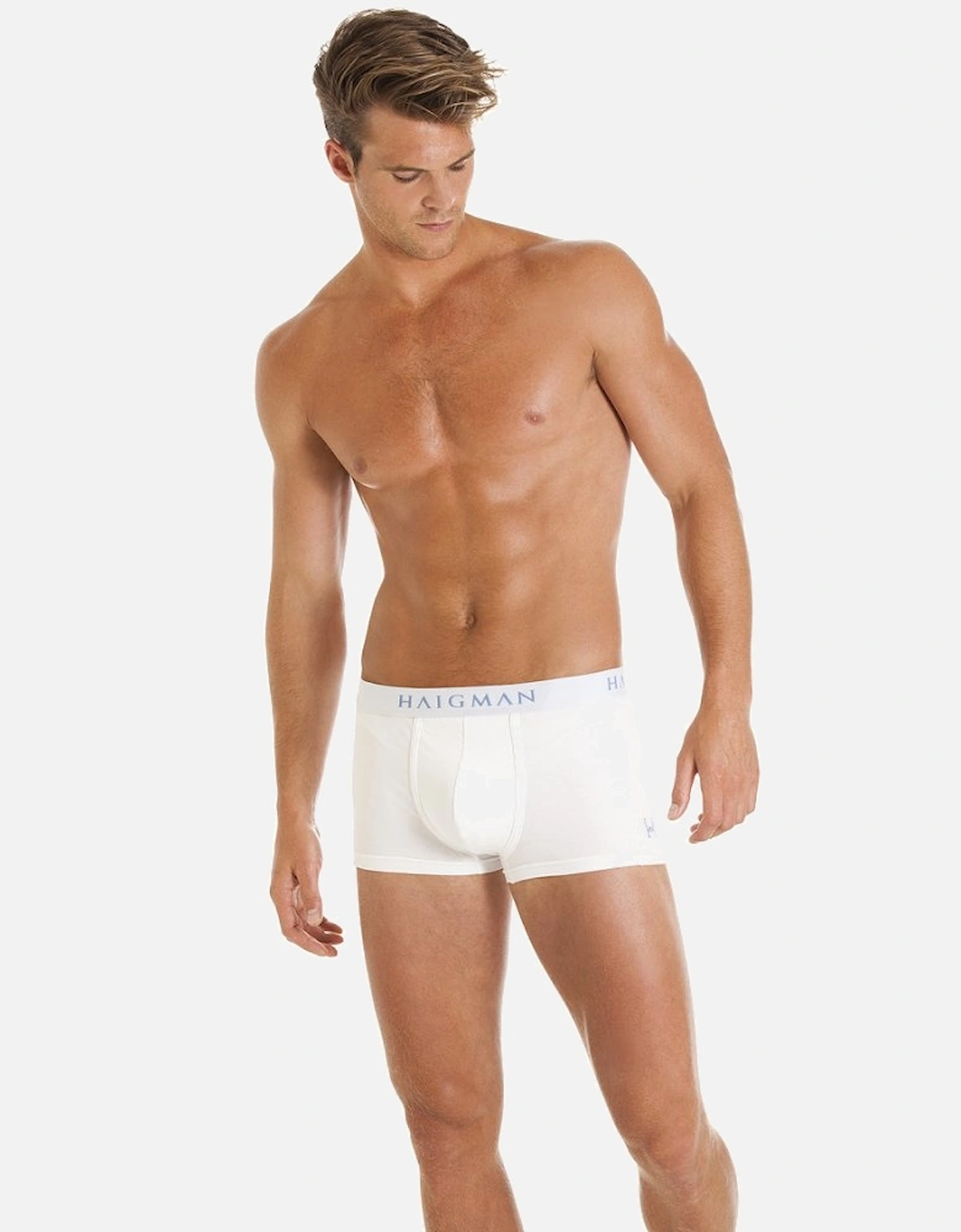 Mens Hipster White Trunk Boxershorts, 4 of 3