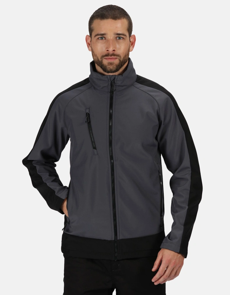 Mens Contrast 3 Layer Softshell Full Zip Jacket