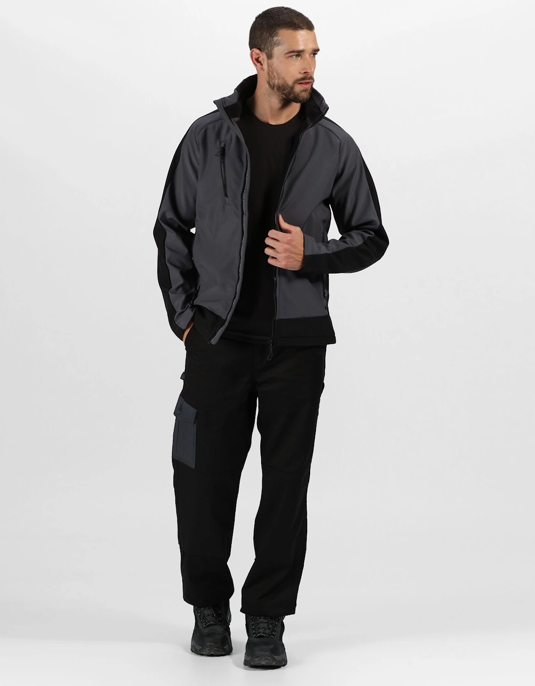 Mens Contrast 3 Layer Softshell Full Zip Jacket