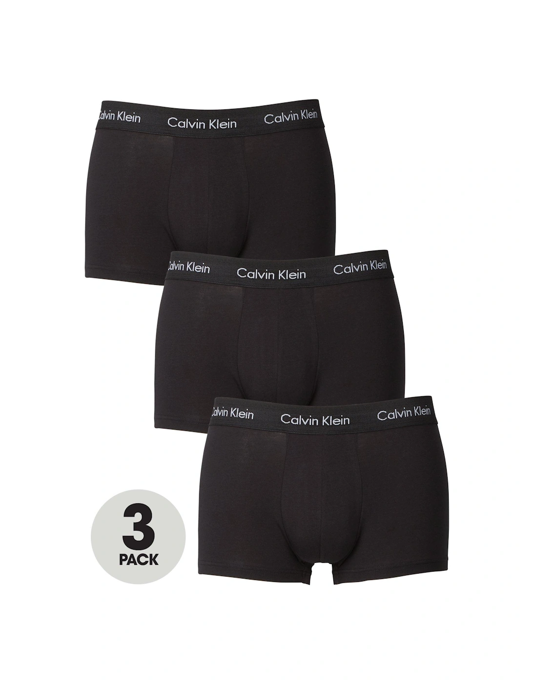 3 Pack Low Rise Trunks - Black, 3 of 2