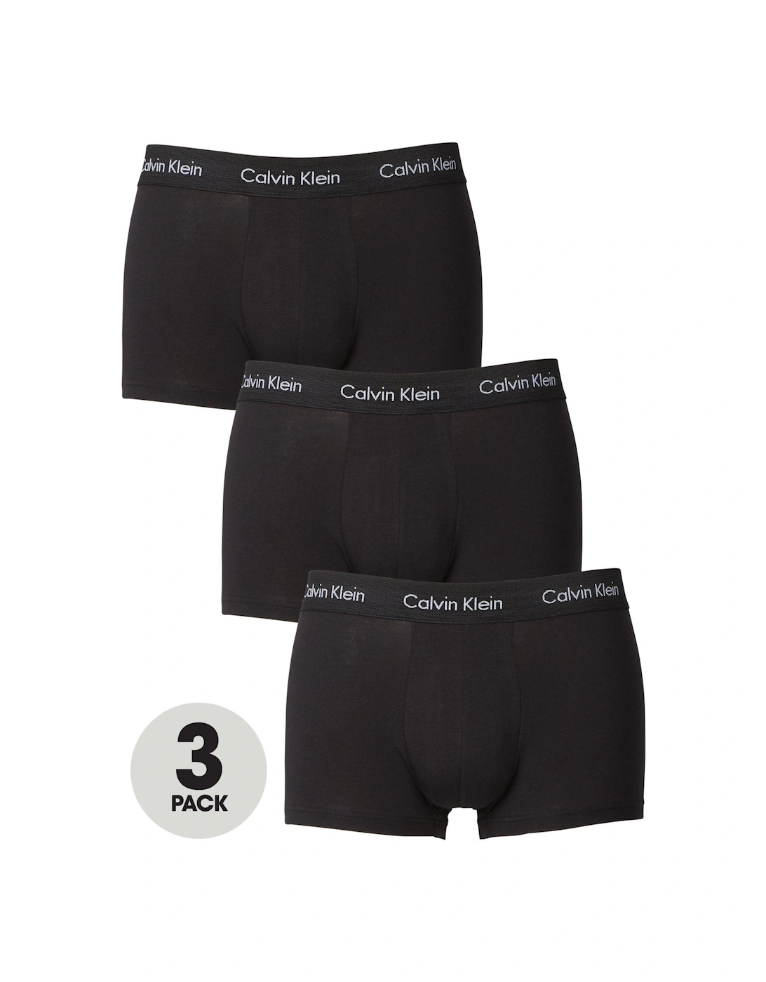 3 Pack Low Rise Trunks - Black, 2 of 1