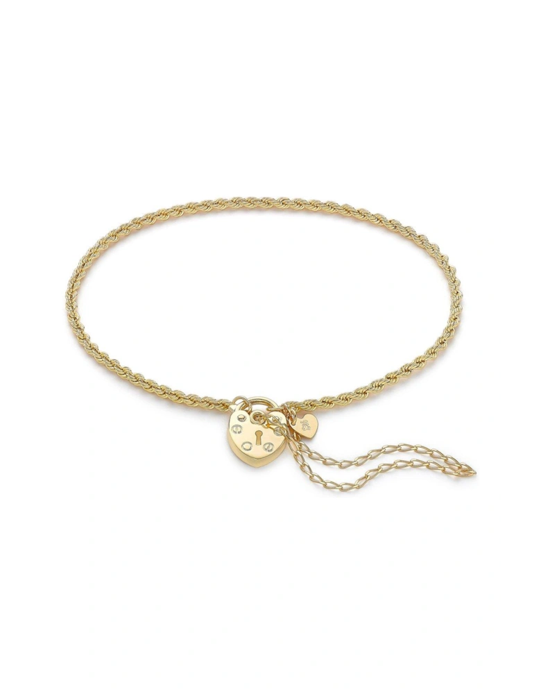 9ct Gold Padlock Chain Bracelet