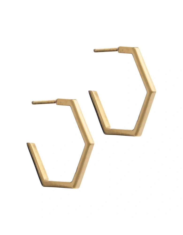 Rachel Jackson Medium Hexagon Hoop Earrings - Gold