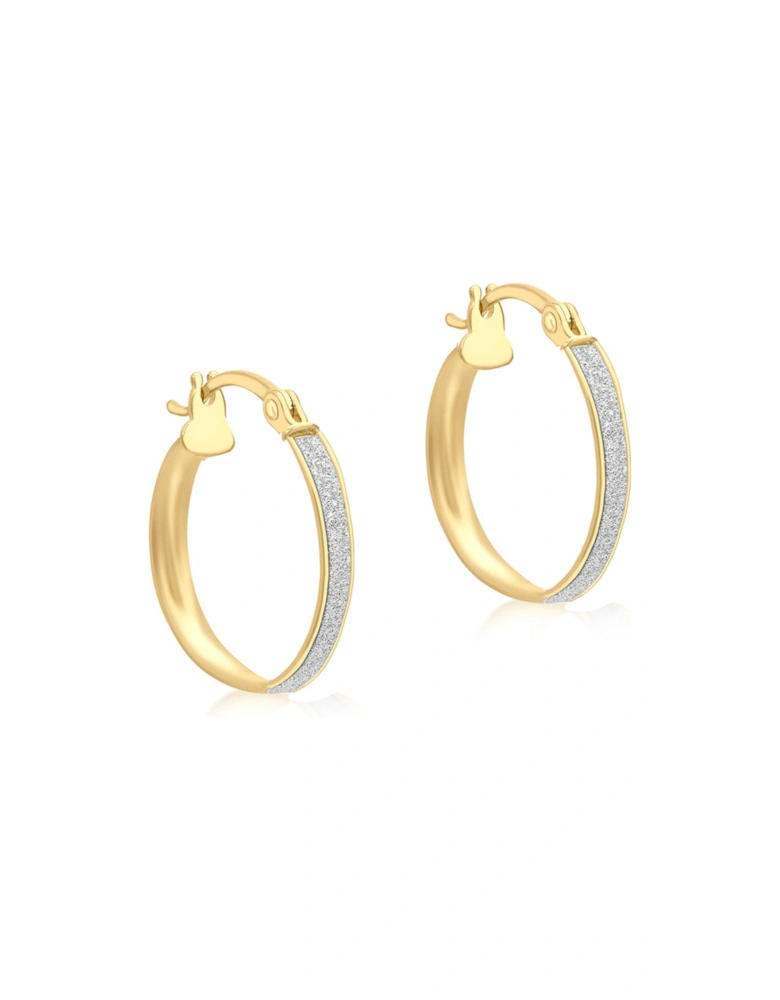 9ct Yellow Gold 2.5mm Tube 19mm Stardust Creole Earrings
