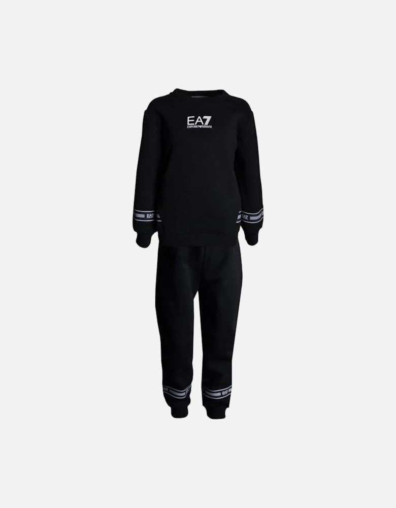 Boy's Black tracksuit with logo tape