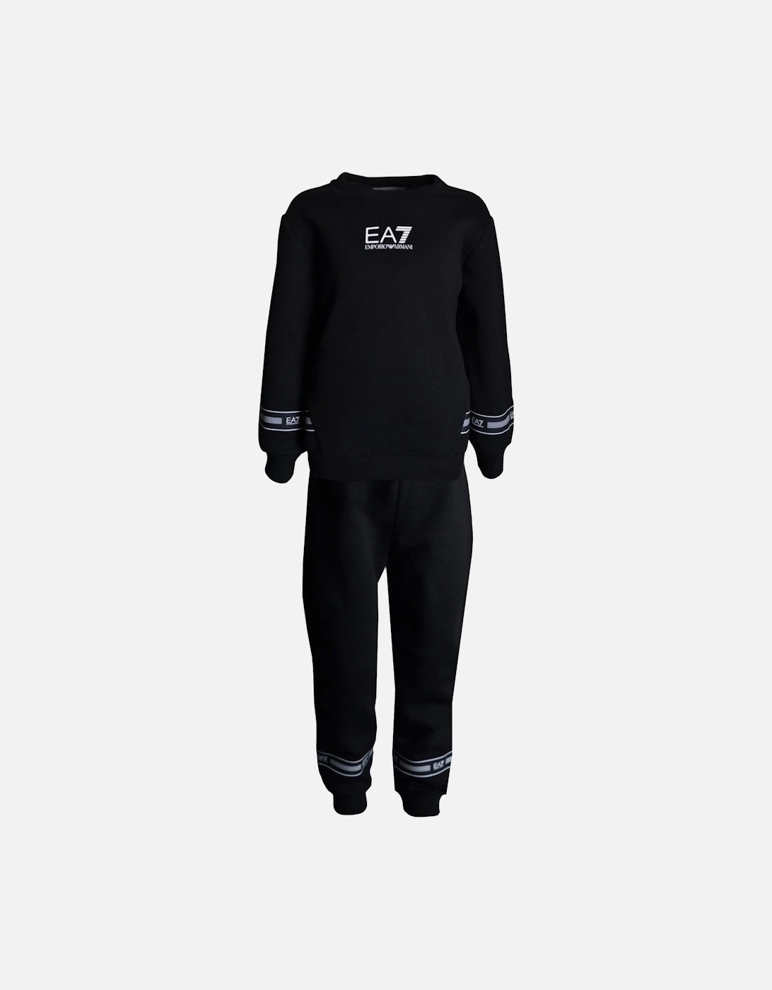 Boy's Black tracksuit with logo tape, 10 of 9