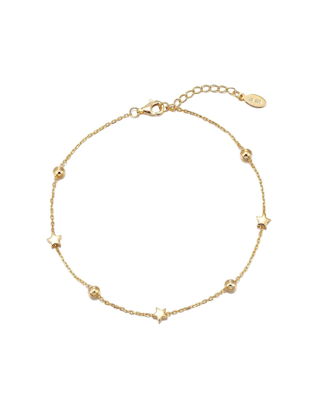 Gold Plated Sterling Silver Star Single Anklet, 2 of 1