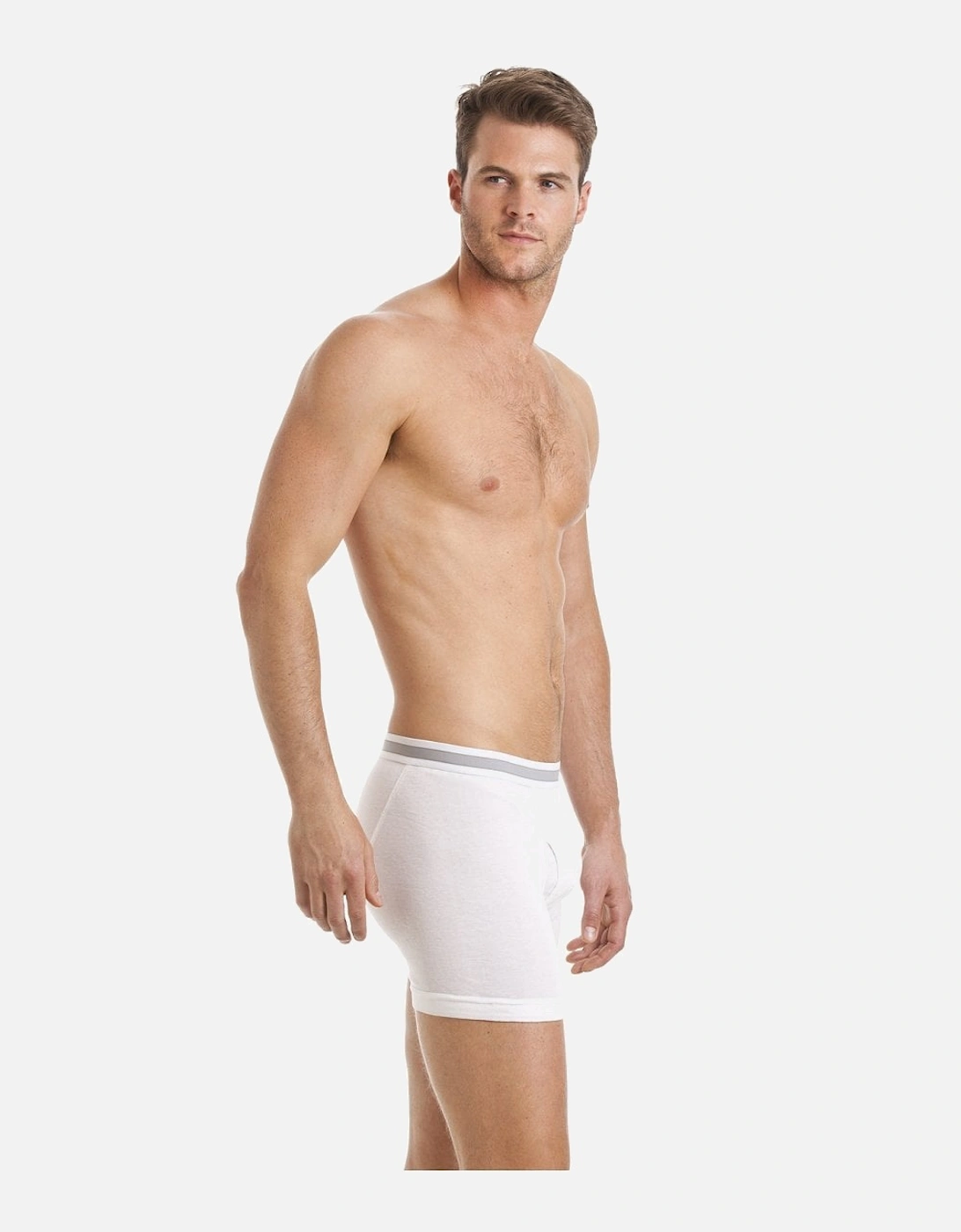 Mens Three Pack White Boxer Briefs