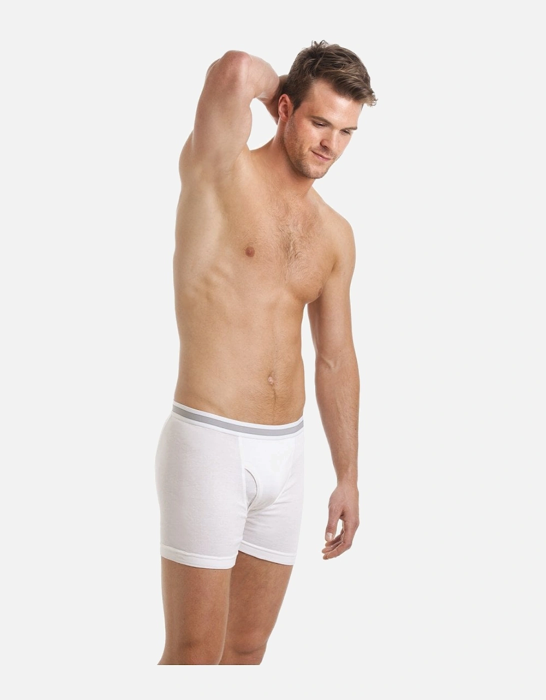 Mens Three Pack White Boxer Briefs