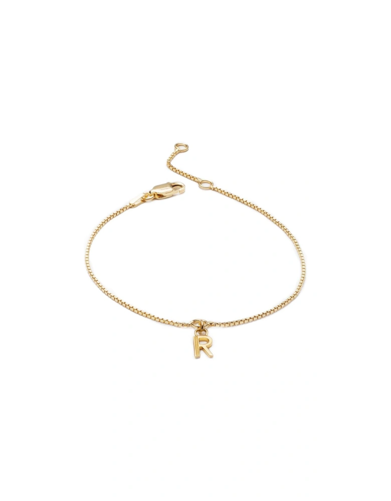 Mini Initial Charm Chain Bracelet - Gold