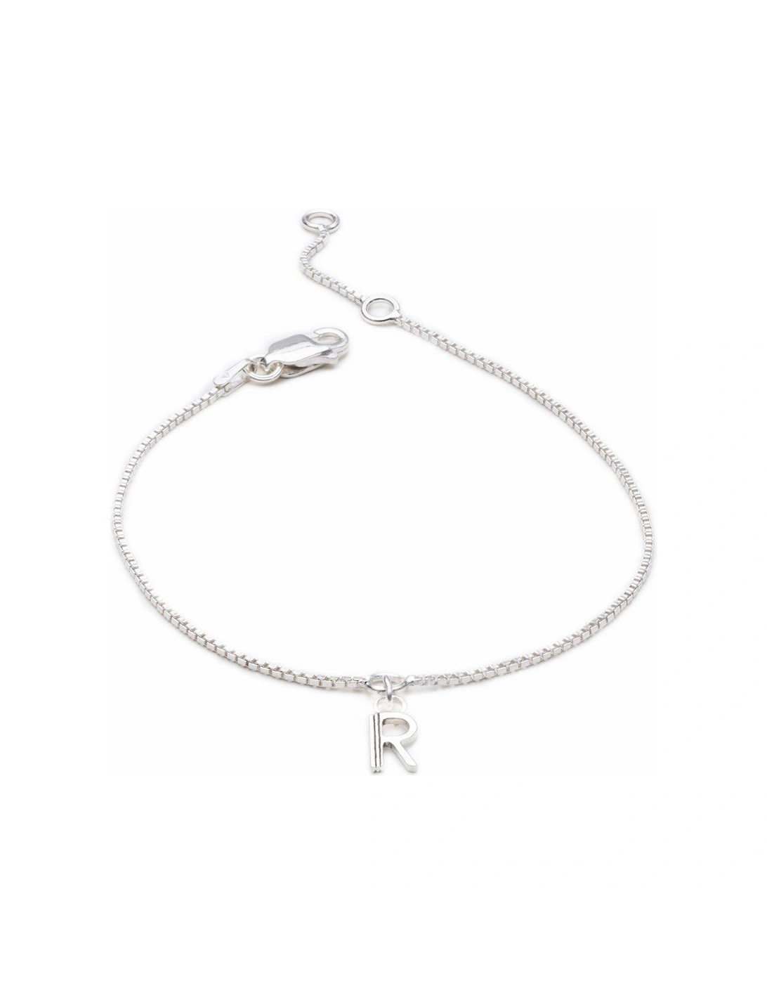 Mini Initial Charm Chain Bracelet - Silver, 2 of 1