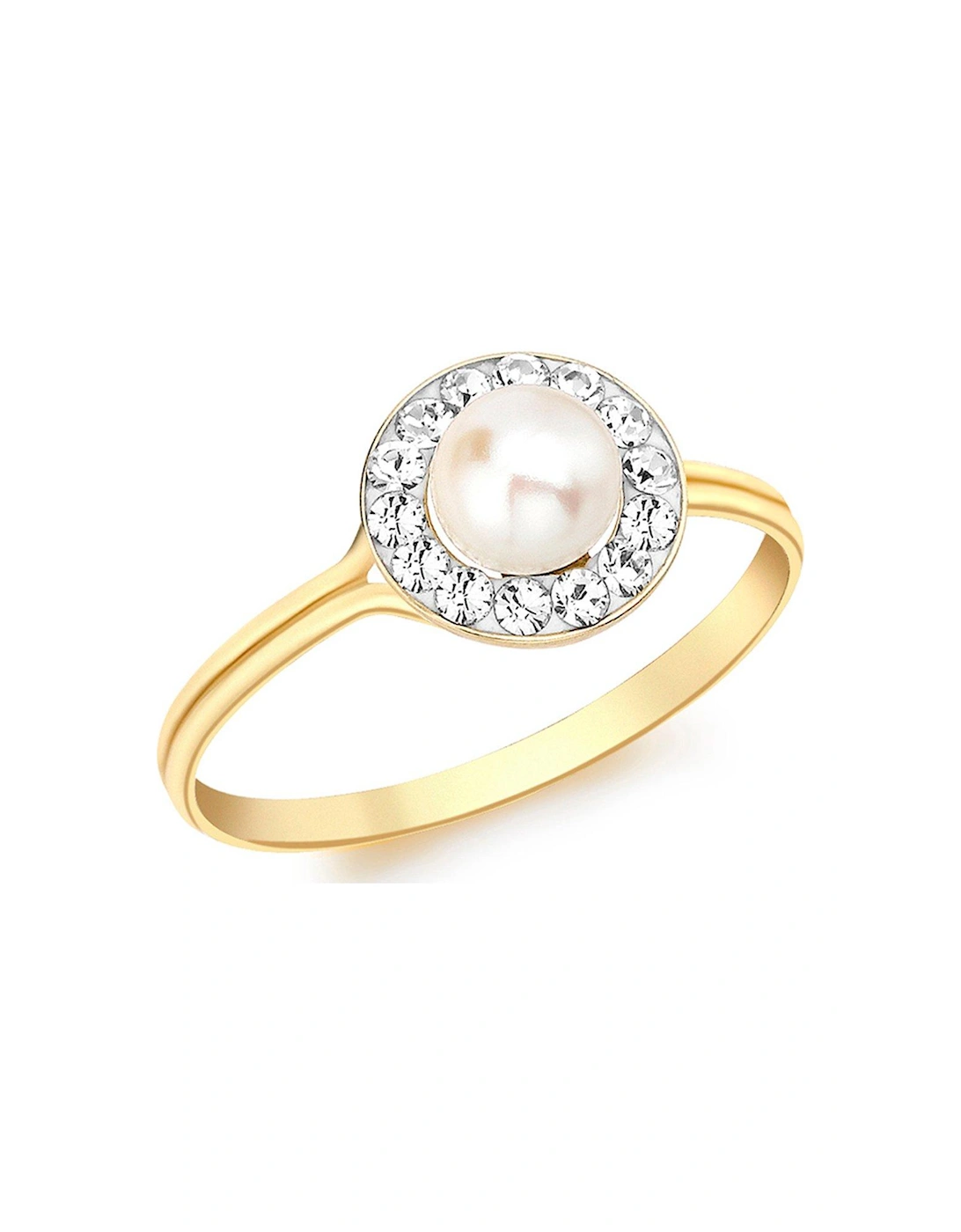 9ct Gold Pearl and Cubic Zirconia Ring, 2 of 1