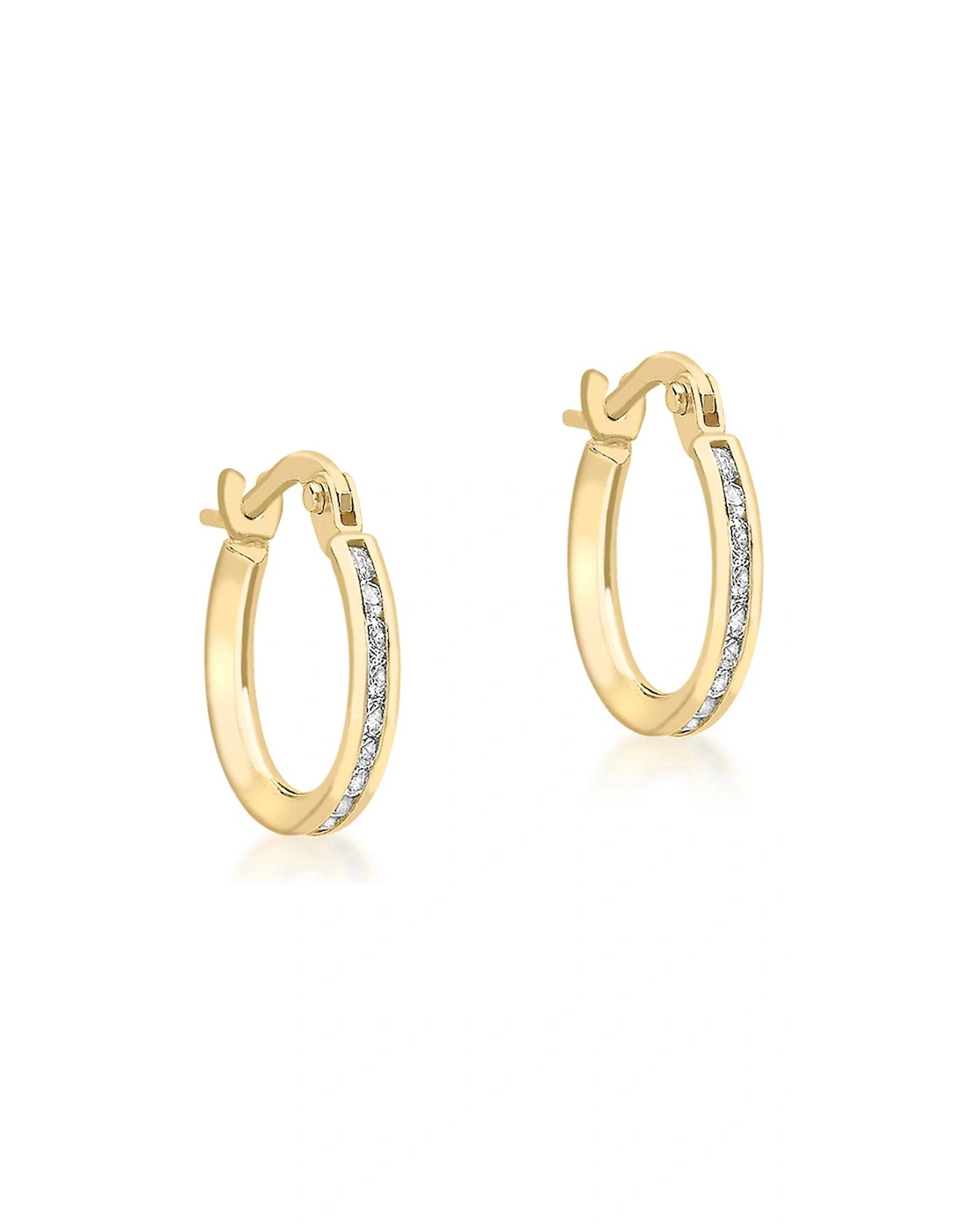 9ct Gold Cubic Zirconia 20mm Hoop Earrings, 2 of 1