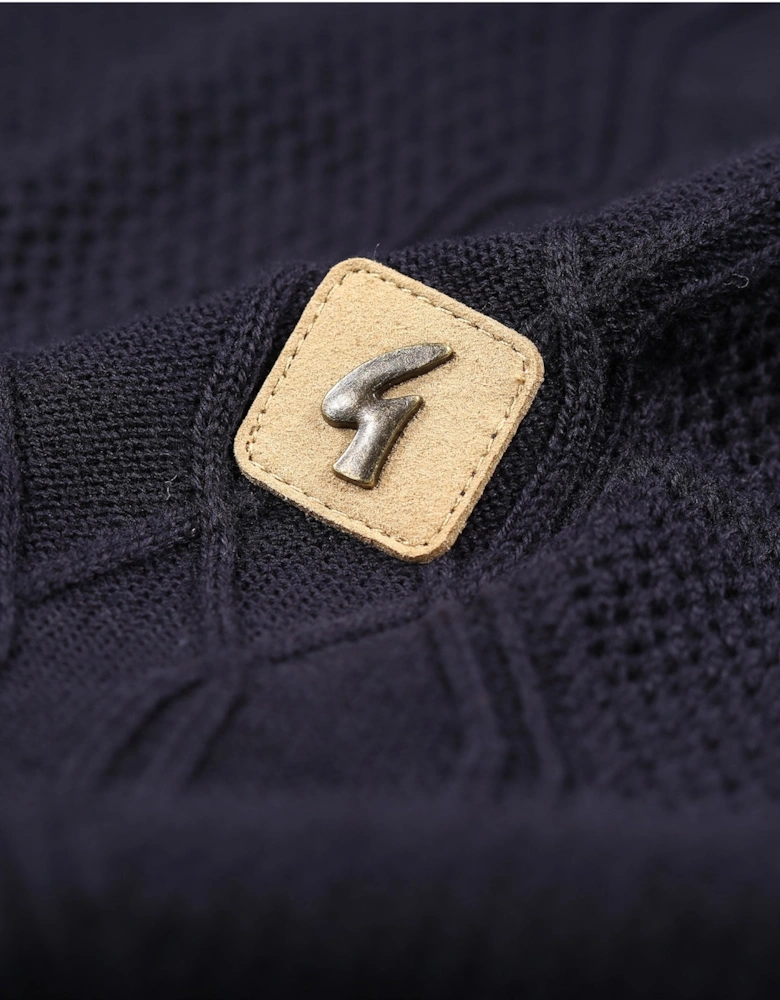Newman Knitted T-Shirt | Navy