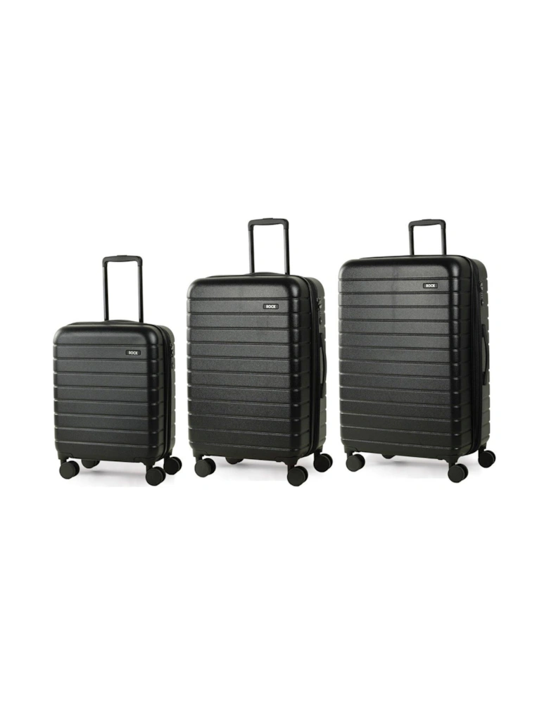 Novo 8-Wheel Suitcases 3 piece Set - Black