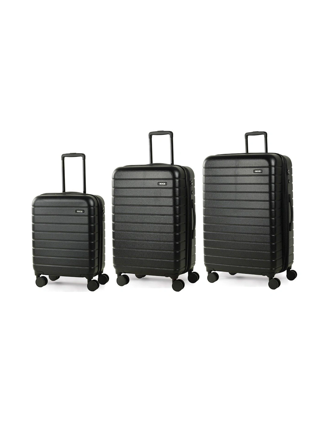 Novo 8-Wheel Suitcases 3 piece Set - Black, 2 of 1