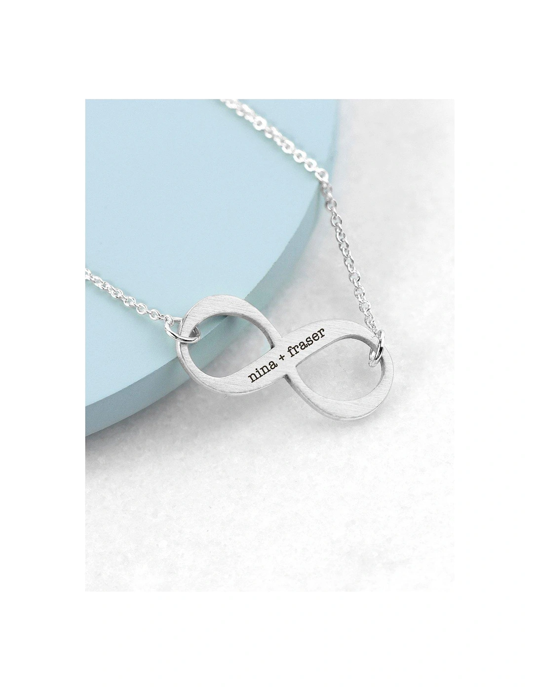Personalised Infinity Twist Necklace - Silver - serif, 2 of 1